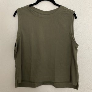 Forest Green Athletic Waffle Tank Top